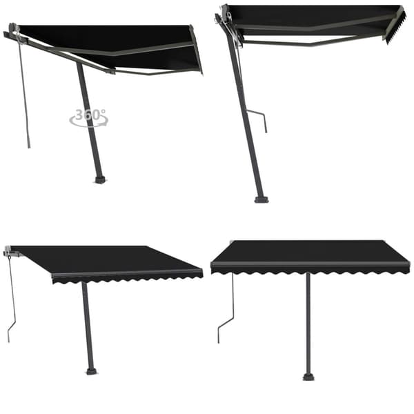 Vapaasti seisova sisäänkelattava markiisi 350x250cm antrasiitti - Sisäänkelattava Markiisi - Sisäänkelattavat Markiisit - Home & Living