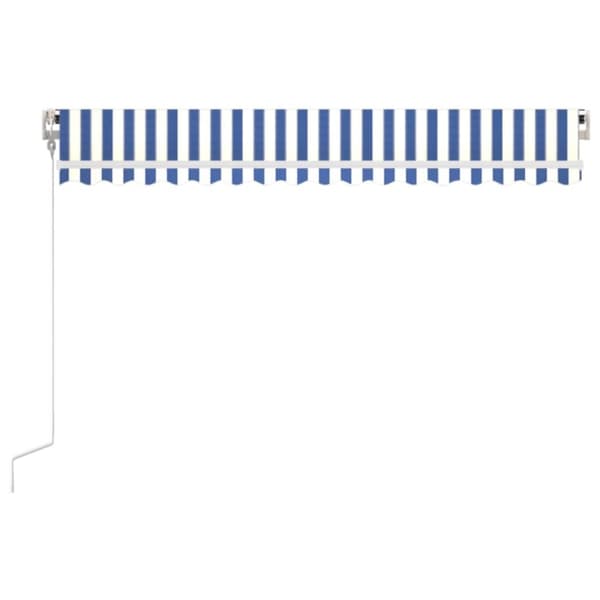 Automaattisesti sisäänkelattava markiisi 400x350 cm sinivalk. - Sisäänkelattava Markiisi - Sisäänkelattavat Markiisit - Home & Living