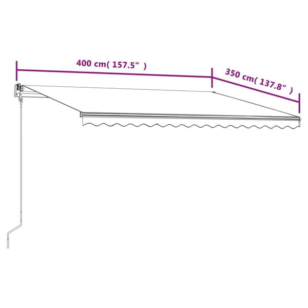Automaattisesti sisäänkelattava markiisi 400x350 cm sinivalk. - Sisäänkelattava Markiisi - Sisäänkelattavat Markiisit - Home & Living