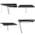 Miniatyrbillede 1 af 11: Markise m. LED + vindsensor 450x300 cm automatisk antracitgrå - Foldbar Markise - Foldbare Markiser - Home & Living