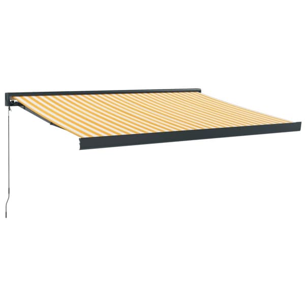 Sisäänkelattava markiisi keltavalkoinen 3x2,5 m kangas/alumiini - Sisäänkelattava Markiisi - Sisäänkelattavat Markiisi - Home & Living