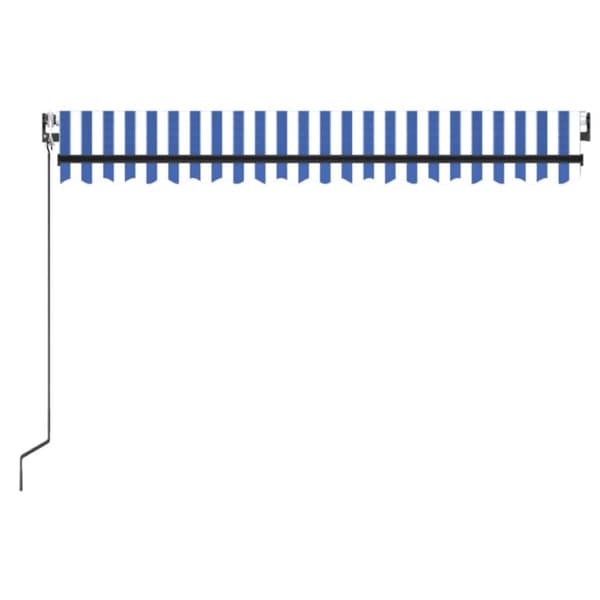Automaattisesti sisäänkelattava markiisi 450x350cm sinivalk. - Sisäänkelattava Markiisi - Sisäänkelattavat Markiisit - Home & Living