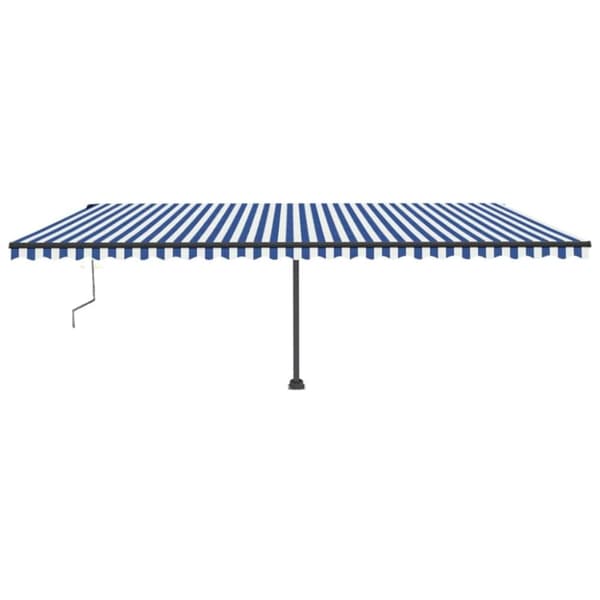 Sisäänkelattava markiisi LED/tuulisensori 600x300 cm sinivalk. - Sisäänkelattava Markiisi - Sisäänkelattavat Markiisit - Home & Living