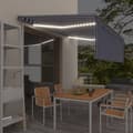 Miniatyrbild 2 av 10: Automatisk markis med rullgardin vindsensor LED 4,5x3 m blå/vit - Markis - Markiser - Home & Living