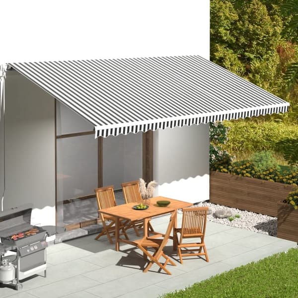 Markisväv antracit och vit 6x3 m - Markisduk - Markisdukar - Home & Living