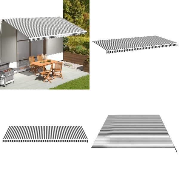 Markisväv antracit och vit 6x3 m - Markisduk - Markisdukar - Home & Living