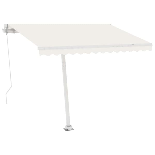 Markis manuellt infällbar med LED 300x250 cm gräddvit - Solskydd - Solskärm - Home & Living