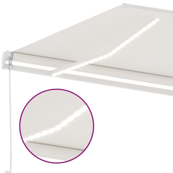 Markis manuellt infällbar med LED 300x250 cm gräddvit - Solskydd - Solskärm - Home & Living