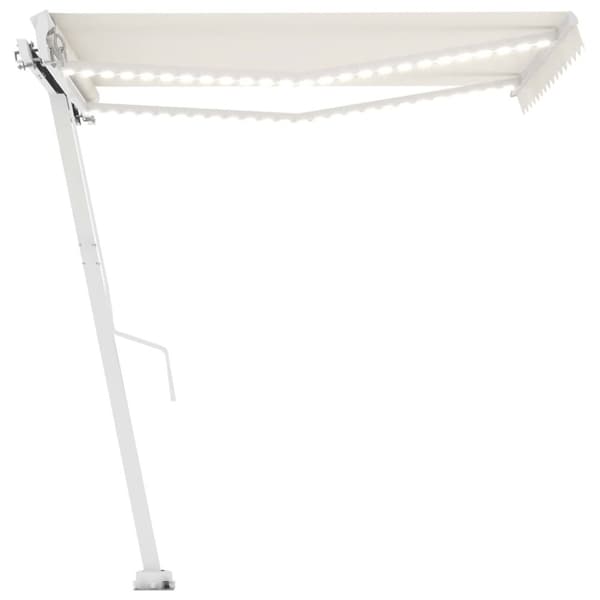 Markis manuellt infällbar med LED 300x250 cm gräddvit - Solskydd - Solskärm - Home & Living
