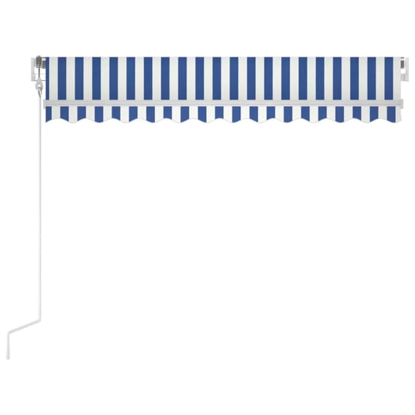 Automaattisesti sisäänkelattava markiisi 300x250cm sinivalk. - Sisäänkelattava Markiisi - Sisäänkelattavat Markiisit - Home & Living