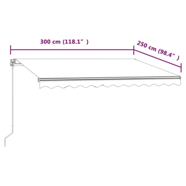 Automaattisesti sisäänkelattava markiisi 300x250cm sinivalk. - Sisäänkelattava Markiisi - Sisäänkelattavat Markiisit - Home & Living
