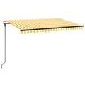 Miniatyrbillede 3 af 10: Markise m. LED + vindsensor 450x300 cm automatisk gul og hvid - Foldbar Markise - Foldbare Markiser - Home & Living