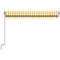 Miniatyrbillede 5 af 10: Markise m. LED + vindsensor 450x300 cm automatisk gul og hvid - Foldbar Markise - Foldbare Markiser - Home & Living