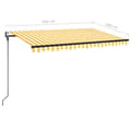 Miniatyrbillede 10 af 10: Markise m. LED + vindsensor 450x300 cm automatisk gul og hvid - Foldbar Markise - Foldbare Markiser - Home & Living
