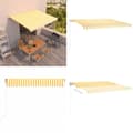 Miniatyrbillede 1 af 9: Markise 450x300 automatisk betjening gul og hvid - Foldbar Markise - Foldbare Markiser - Home & Living