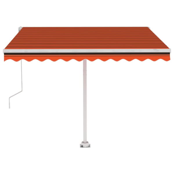 Fritstående markise 300x250 cm automatisk betjening orange/brun - Foldbar Markise - Foldbare Markiser - Home & Living