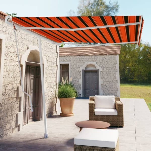 Fritstående markise 300x250 cm automatisk betjening orange/brun - Foldbar Markise - Foldbare Markiser - Home & Living