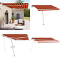 Miniatyrbillede 1 af 11: Fritstående markise 300x250 cm automatisk betjening orange/brun - Foldbar Markise - Foldbare Markiser - Home & Living