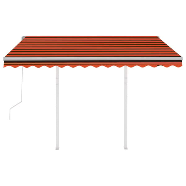 Automaattisesti kelautuva markiisi tolpilla 3x2,5m oranssirusk. - Sisäänkelattava Markiisi - Sisäänkelattavat Markiisit - Home & Living