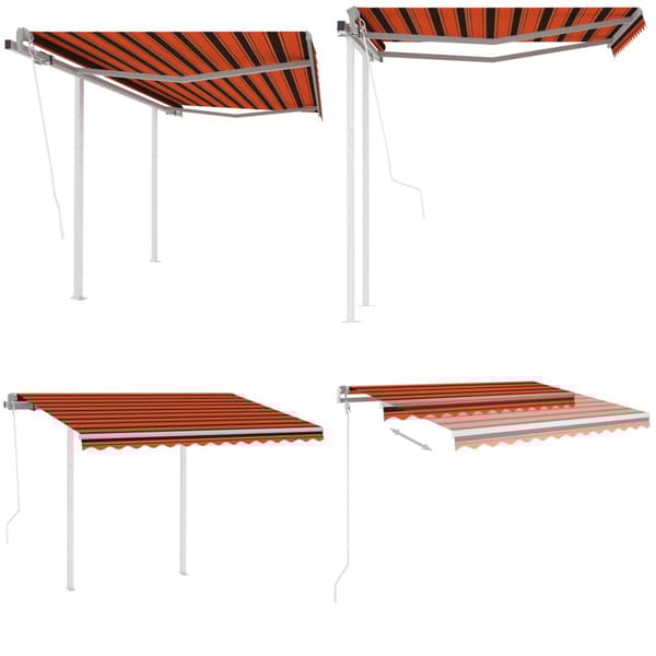 Automaattisesti kelautuva markiisi tolpilla 3x2,5m oranssirusk. - Sisäänkelattava Markiisi - Sisäänkelattavat Markiisit - Home & Living