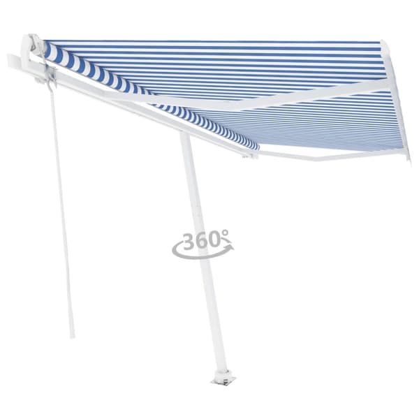 Fristående markis automatisk 400x300cm blå/vit - Markis - Markiser - Home & Living