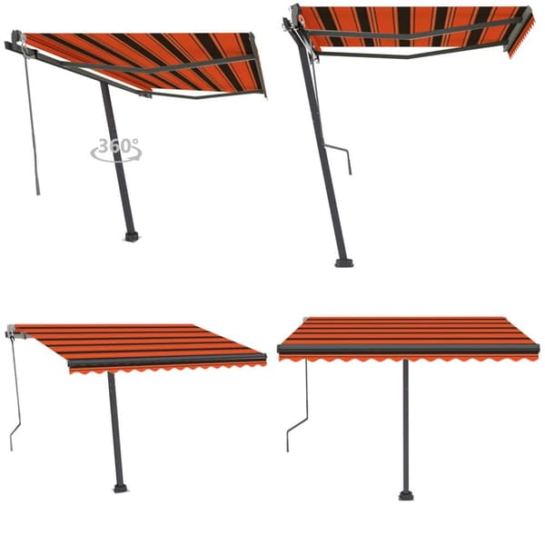 Vapaasti seisova sisäänkelattava markiisi 300x250cm orans.rusk. - Sisäänkelattava Markiisi - Sisäänkelattavat Markiisit - Home & Living