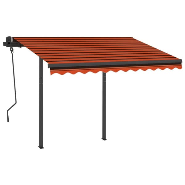 Sisäänkelattava markiisi tolpilla 3,5x2,5m oranssiruskea - Sisäänkelattava Markiisi - Sisäänkelattavat Markiisit - Home & Living