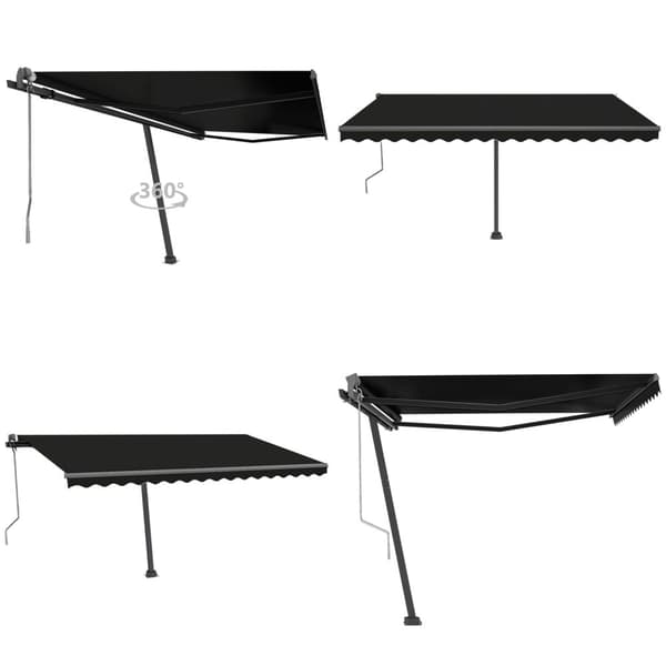 Vapaasti seisova sisäänkelattava markiisi 400x350cm antrasiitti - Sisäänkelattava Markiisi - Sisäänkelattavat Markiisit - Home & Living