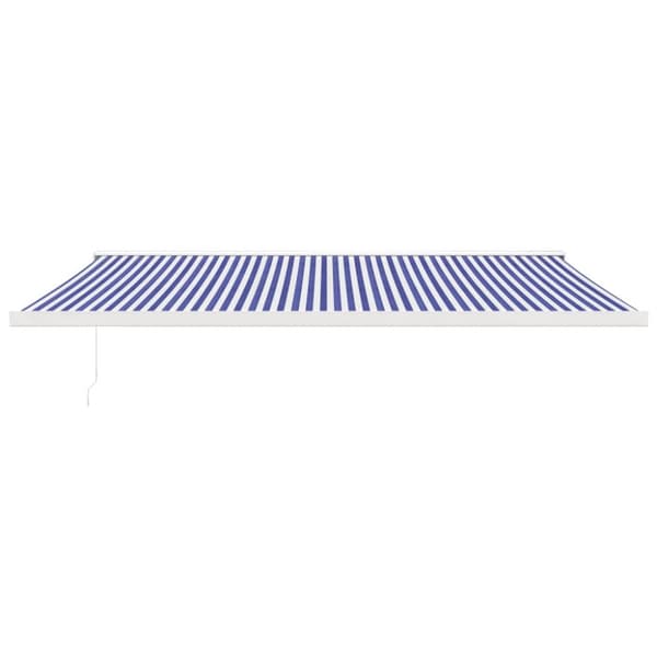 Foldemarkise manuel betjening 5x3 m stof aluminium blå hvid - Markise - Markiser - Home & Living