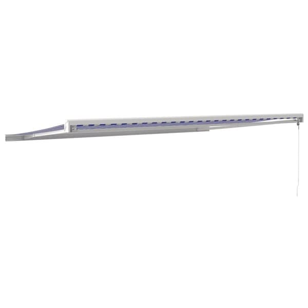 Foldemarkise manuel betjening 5x3 m stof aluminium blå hvid - Markise - Markiser - Home & Living