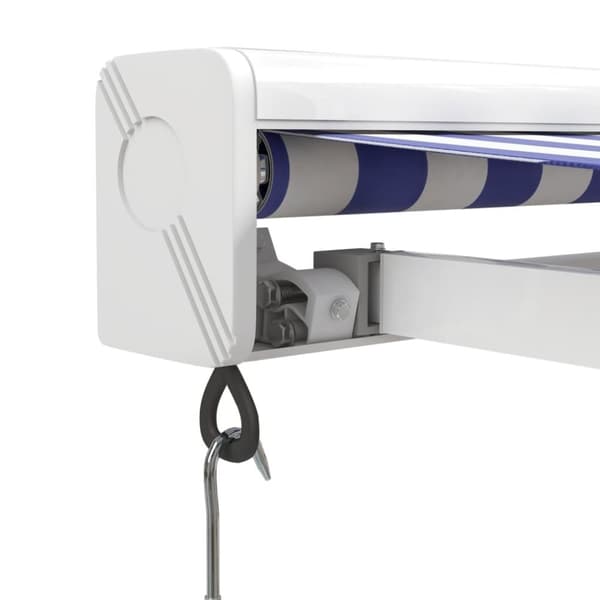 Foldemarkise manuel betjening 5x3 m stof aluminium blå hvid - Markise - Markiser - Home & Living