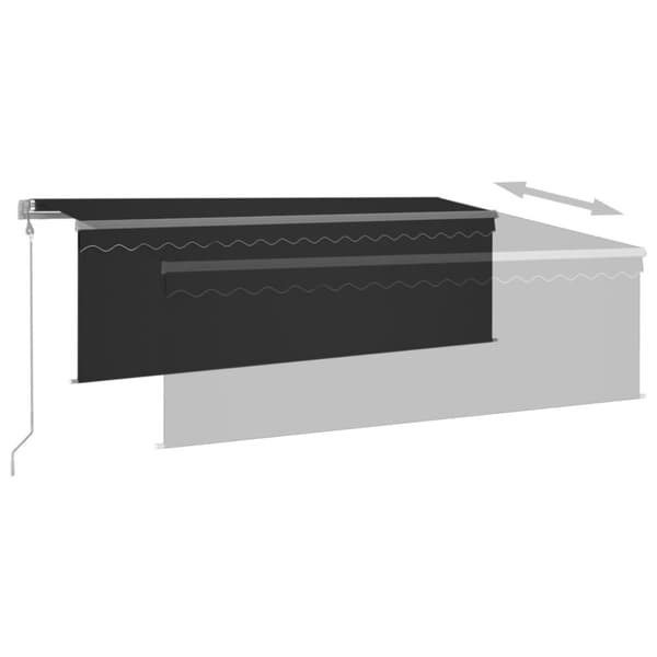 Automatisk markis med rullgardin 4x3m antracit - Markis - Markiser - Home & Living