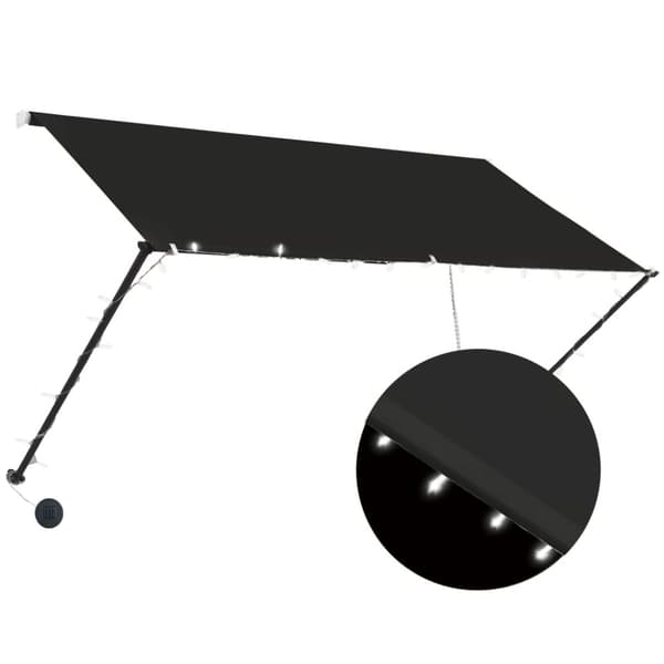 Markis med LED 250x150 cm antracit - Balkongmarkis - Balkongmarkiser - Home & Living