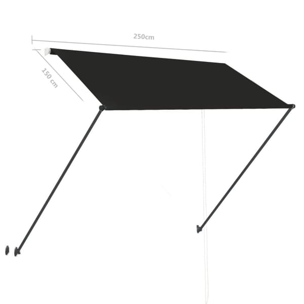 Markis med LED 250x150 cm antracit - Balkongmarkis - Balkongmarkiser - Home & Living