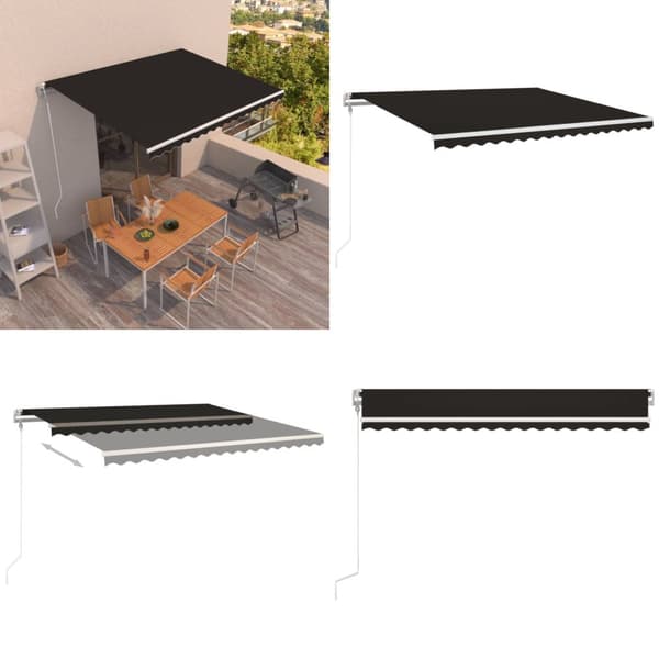 Automaattisesti sisäänkelattava markiisi 400x350 cm antrasiitti - Sisäänkelattava Markiisi - Sisäänkelattavat Markiisit - Home & Living
