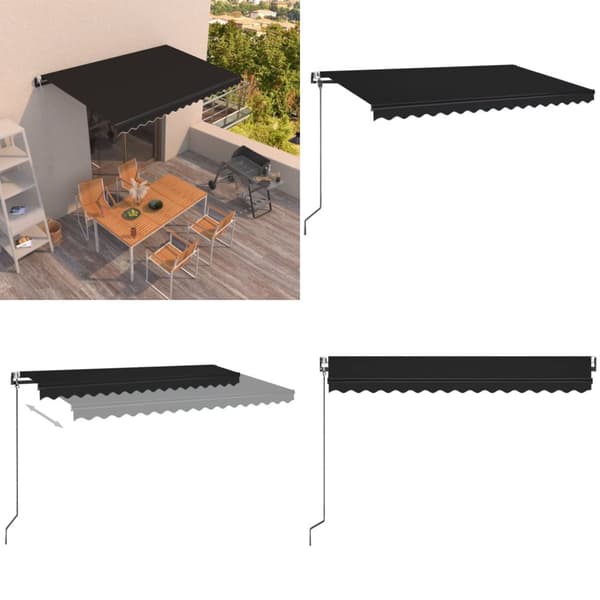 Markis automatiskt infällbar 450x350 cm antracit - Markis - Markiser - Home & Living