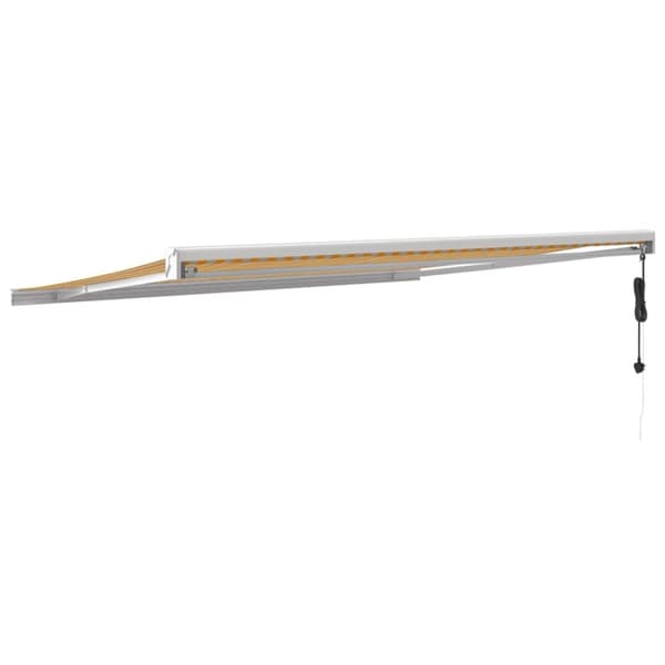 Foldemarkise 4,5x3 m stof og aluminium gul og hvid - Foldemarkise - Foldemarkiser - Home & Living