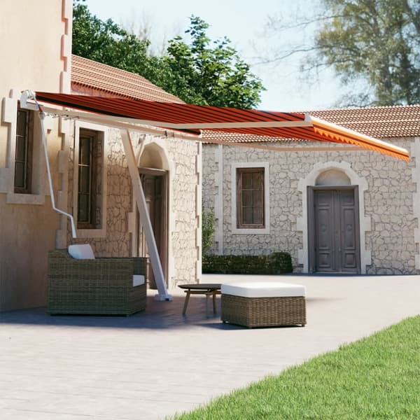 Fristående markis automatisk 400x300cm orange/brun - Markis - Markiser - Home & Living