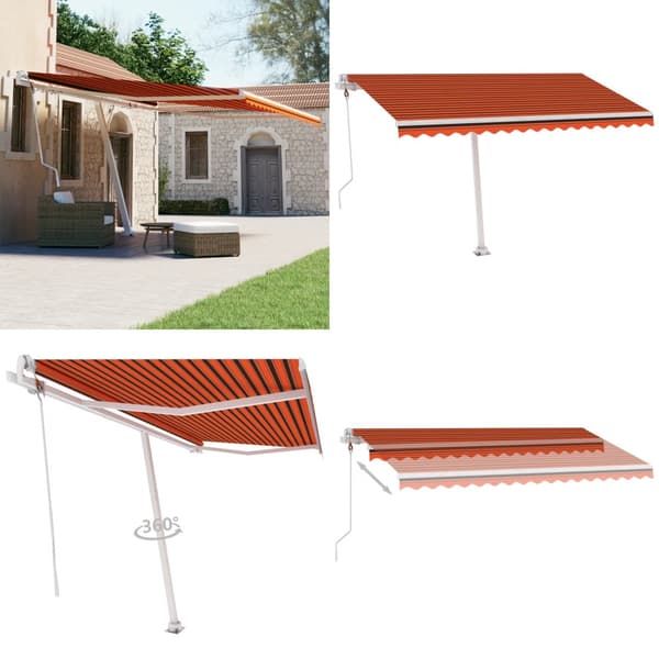 Fristående markis automatisk 400x300cm orange/brun - Markis - Markiser - Home & Living