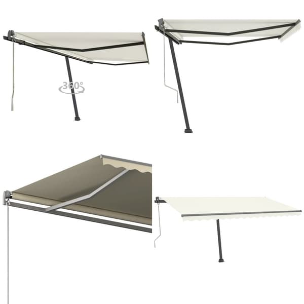 Vapaasti seisova sisäänkelattava markiisi 400x300 cm kerma - Sisäänkelattava Markiisi - Sisäänkelattavat Markiisit - Home & Living
