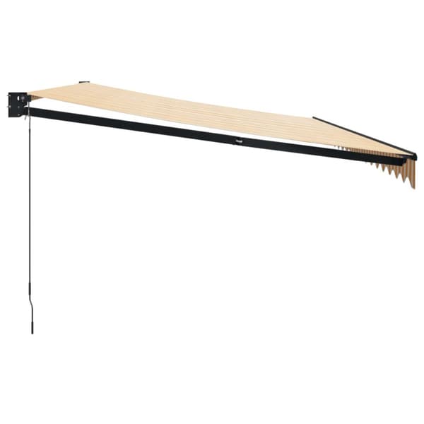 Markis infällbar gul och vit 5x3 m tyg&aluminium - Infällbar Markis - Infällbara Markiser - Home & Living