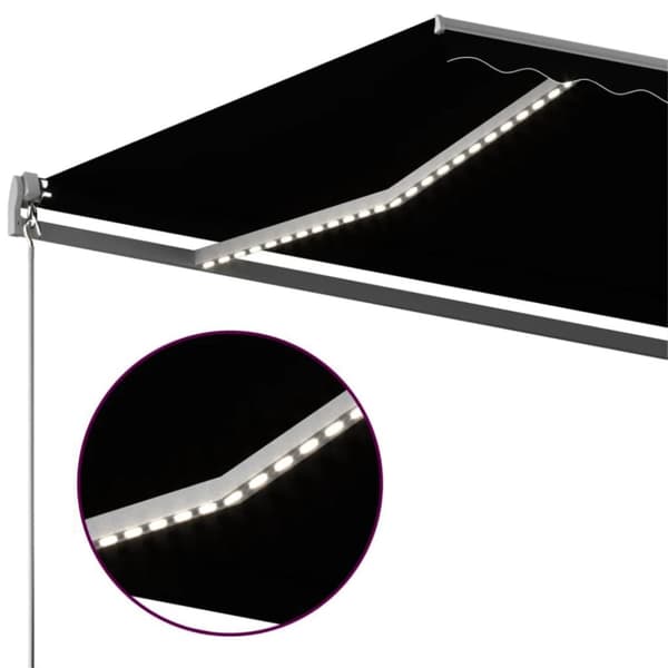 Sisäänkelattava markiisi LED/tuulisensori 450x350cm antrasiitti - Sisäänkelattava Markiisi - Sisäänkelattavat Markiisit - Home & Living