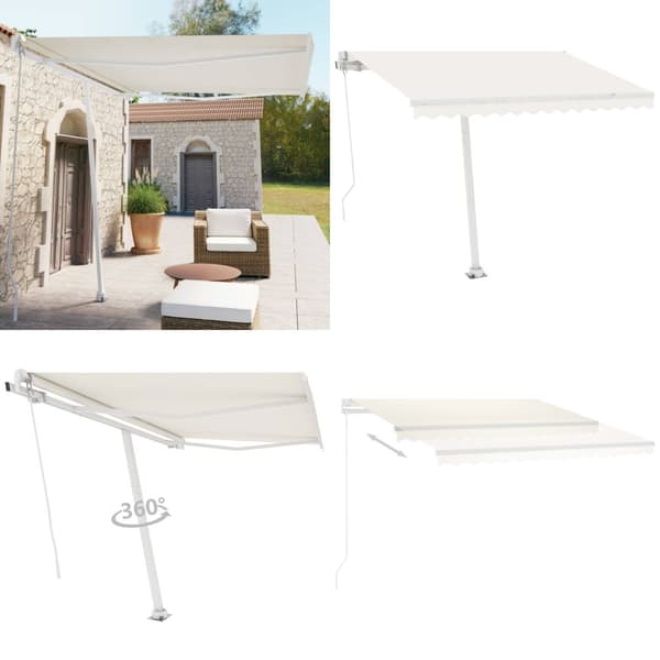 Fritstående markise 300x250 cm manuel betjening cremefarvet - Foldbar Markise - Foldbare Markiser - Home & Living