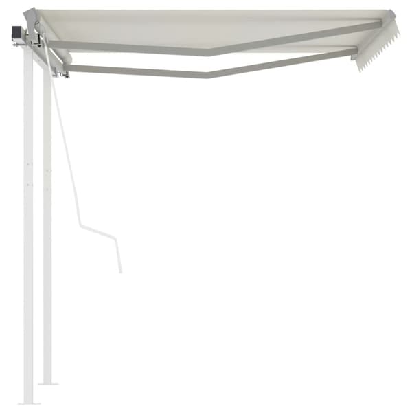Markise med stolper 3x2,5 m automatisk betjening cremefarvet - Foldemarkise - Foldemarkiser - Home & Living