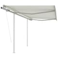 Miniatyrbillede 2 af 11: Markise med stolper 3x2,5 m automatisk betjening cremefarvet - Foldemarkise - Foldemarkiser - Home & Living