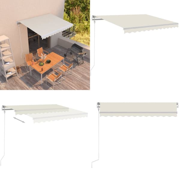 Automaattisesti sisäänkelattava markiisi 300x250 cm kerma - Sisäänkelattava Markiisi - Sisäänkelattavat Markiisit - Home & Living