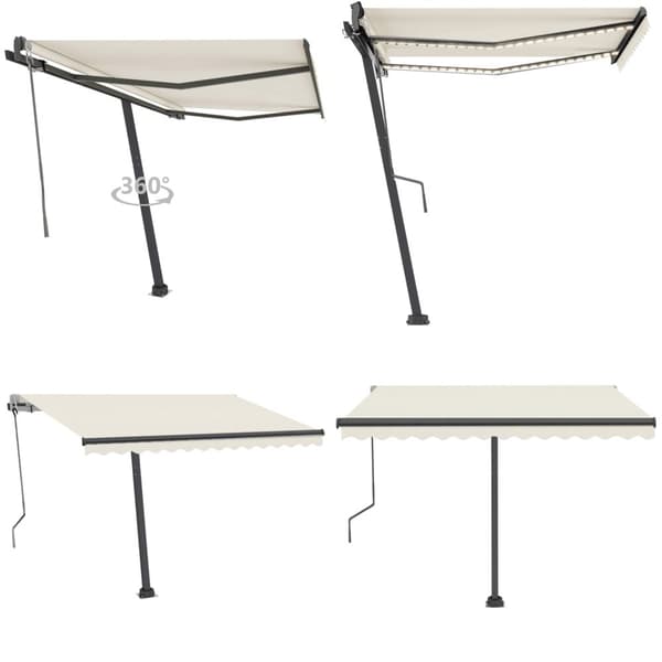 Fristående markis automatisk 350x250 cm gräddvit - Markis - Markiser - Home & Living