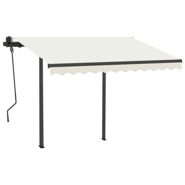 Automaattisesti kelautuva markiisi tolpilla 3,5x2,5 m kerma - Sisäänkelattava Markiisi - Sisäänkelattavat Markiisit - Home & Living