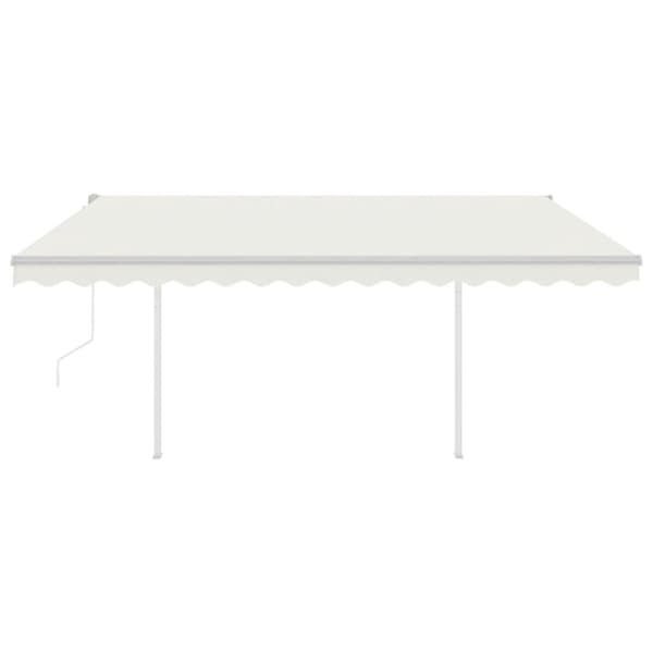Markise m. LED + vindsensor 4,5x3 m automatisk cremefarvet - Foldemarkise - Foldemarkiser - Home & Living