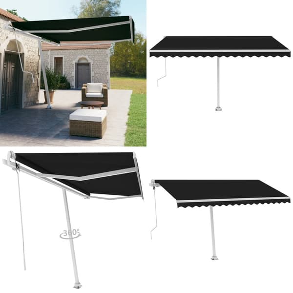 Automatisk markis fristående 400x350 cm antracit - Markis - Markiser - Home & Living